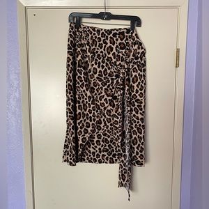 Worthington Leopard Pencil Skirt with front tie